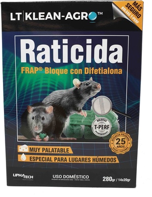 Raticida Klean Agro en Bloque 280 gr